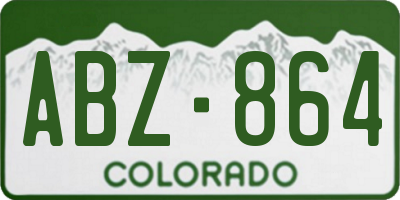 CO license plate ABZ864