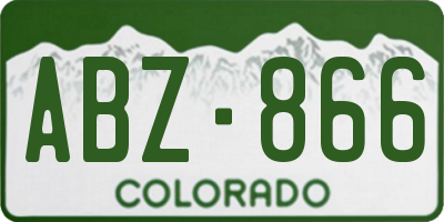 CO license plate ABZ866