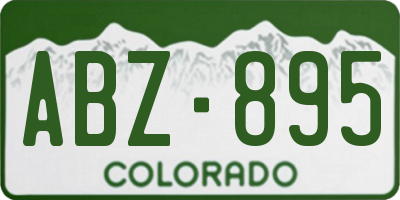 CO license plate ABZ895