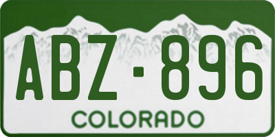 CO license plate ABZ896