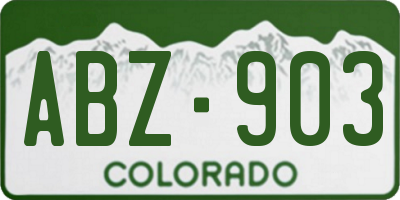 CO license plate ABZ903