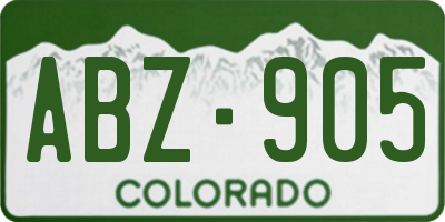 CO license plate ABZ905