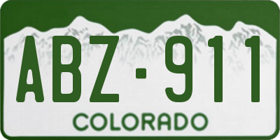 CO license plate ABZ911