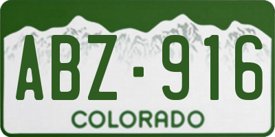 CO license plate ABZ916