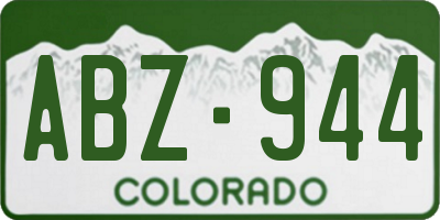 CO license plate ABZ944