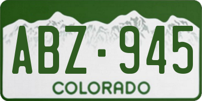 CO license plate ABZ945