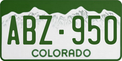 CO license plate ABZ950