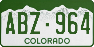 CO license plate ABZ964