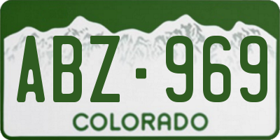 CO license plate ABZ969