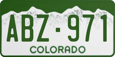CO license plate ABZ971