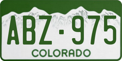 CO license plate ABZ975