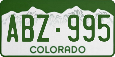 CO license plate ABZ995