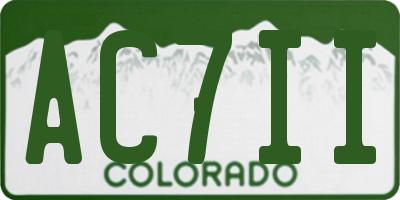 CO license plate AC7II