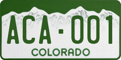 CO license plate ACA001