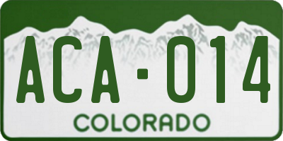 CO license plate ACA014