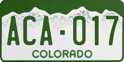 CO license plate ACA017