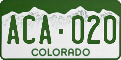 CO license plate ACA020