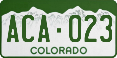 CO license plate ACA023