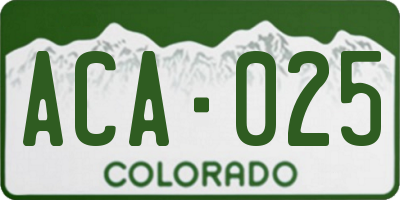CO license plate ACA025