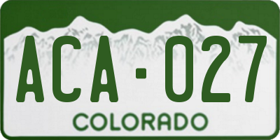 CO license plate ACA027