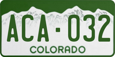 CO license plate ACA032