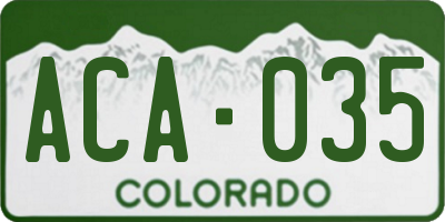 CO license plate ACA035