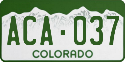 CO license plate ACA037