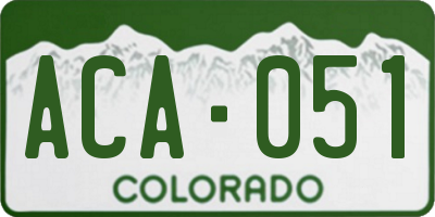 CO license plate ACA051