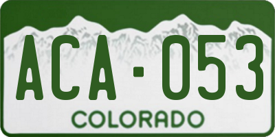 CO license plate ACA053