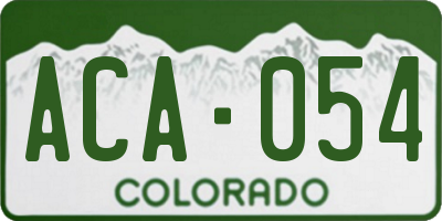 CO license plate ACA054