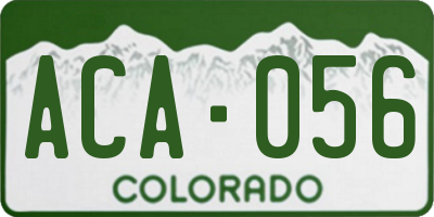 CO license plate ACA056