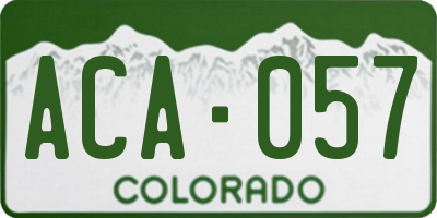 CO license plate ACA057