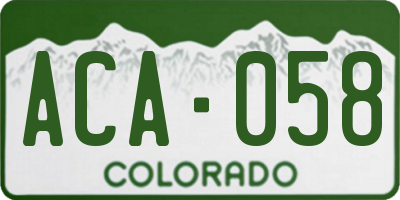 CO license plate ACA058