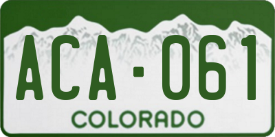 CO license plate ACA061