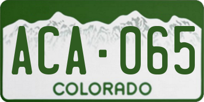 CO license plate ACA065
