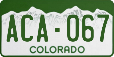 CO license plate ACA067