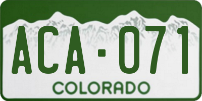 CO license plate ACA071