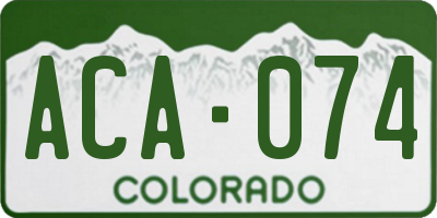 CO license plate ACA074