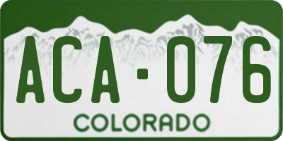 CO license plate ACA076