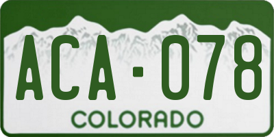CO license plate ACA078
