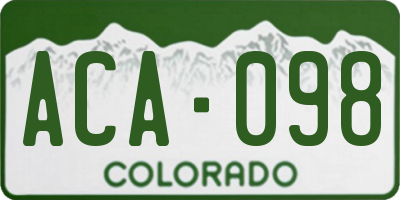 CO license plate ACA098