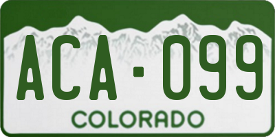 CO license plate ACA099
