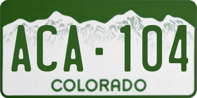 CO license plate ACA104