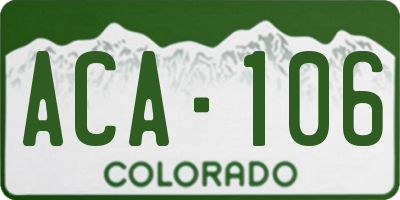 CO license plate ACA106