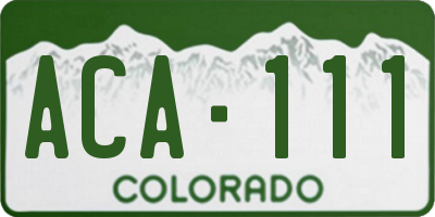 CO license plate ACA111