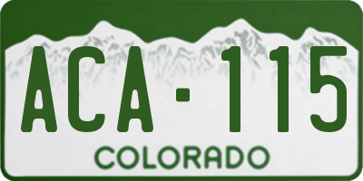 CO license plate ACA115