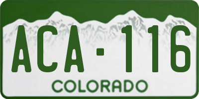 CO license plate ACA116