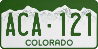 CO license plate ACA121