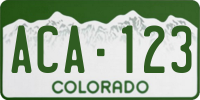 CO license plate ACA123