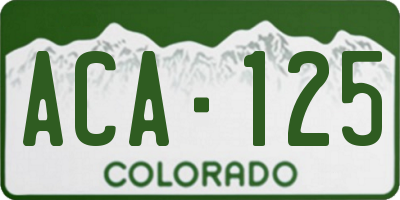 CO license plate ACA125